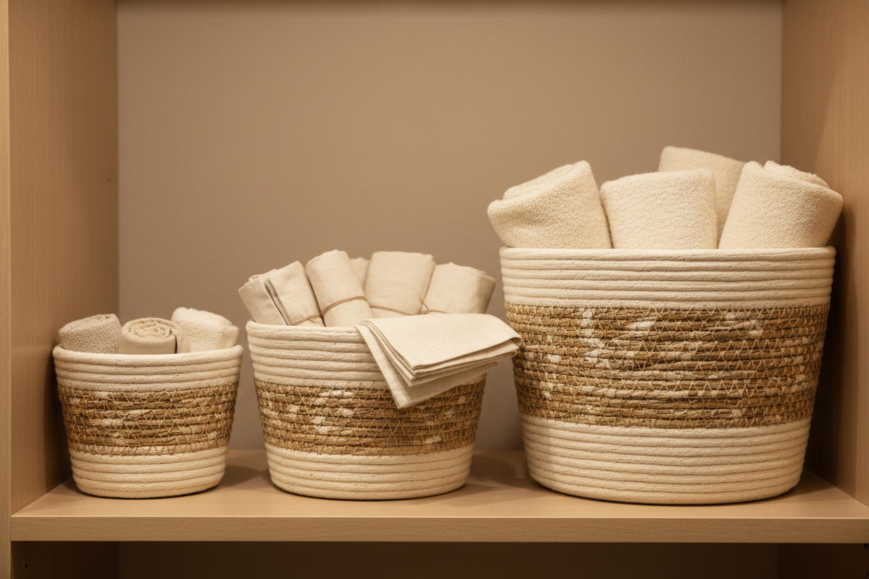Woven Storage Baskets — Set of 3