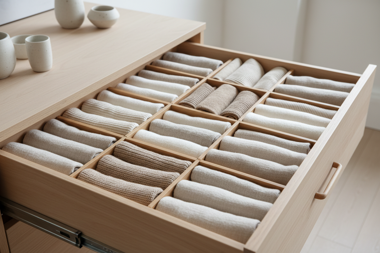 Bamboo Expandable Drawer Dividers — Set of 4